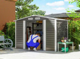 7 x 4ft Garden Shed, Easy to Assemble, Upgraded Galvanised Steel Frame with Foundation Kit, Double T3398P324023