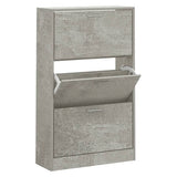 Shoe Cabinet Concrete Grey 63x24x103 cm Engineered Wood 342553