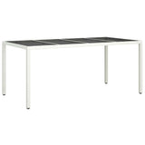 Garden Table White 190 x 90 x 75 cm Poly Rattan 362549
