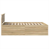 Bed Frame Sonoma Oak 140 x 190 cm Engineered Wood 3408573