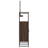 3 Piece Bathroom Cabinet Set Brown Oak Engineered Wood 3214353