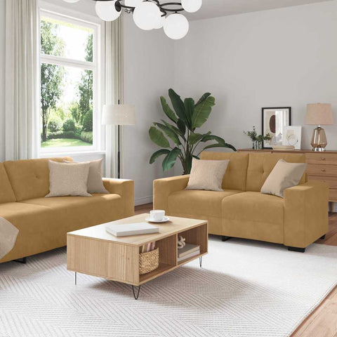 Sofa Set 2 pcs Brown 221 x 78 x 80 cm Velvet 3324728
