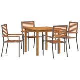 Garden Dining Set 5 pcs Grey Solid Acacia Wood 3365515