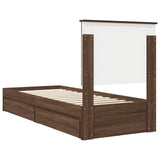 Storage Bed with Drawer Brown Oak 75 x 190 cm Engineered Wood 3411263