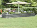 Garden Raised Bed Galvanised Steel 296x80x36 cm Grey 318924