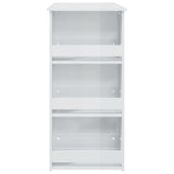 ZNTS Bar Table with Storage Rack High Gloss White 102x50x103.5 cm 809473