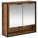 Bathroom Furniture Set with Door 3 pcs Old Wood Engineered Wood 3402503