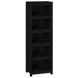 Book Cabinet Black 50x35x154 cm Solid Wood Pine 821718