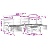 7 Piece Garden Sofa Set White Solid Wood Pine 3250989