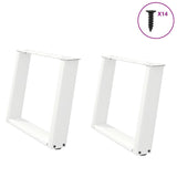 ZNTS Coffee Table Legs U-Shaped 2 pcs White 70x cm Steel 4012773