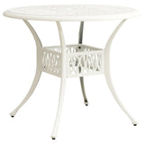 Bistro Set White Cast Aluminium Medium Decorative Inlays 3070585
