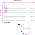 Field Fence Grey 1.5 x 10 m Steel 42005791