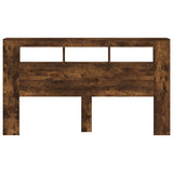 LED Headboard Smoked Oak 180x18.5x103.5 cm Engineered Wood 837362