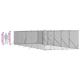 Outdoor Dog Kennel Silver 4x12x2 m Galvanised Steel 3190457