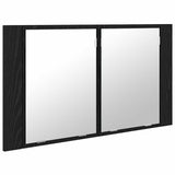 Bathroom Mirror Cabinet with Shelf Black Oak 80 x 12 x 45 cm 886228