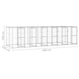 Outdoor Dog Kennel Galvanised Steel 14.52 m 3082286