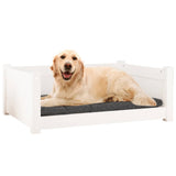 Dog Bed White 75.5x55.5x28 cm Solid Pine Wood 821453
