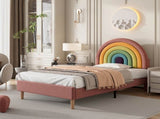 Upholstered bed 90*190, withted frame and headboard, youth bed, for adults & teenagers, wooden WF311460AAR