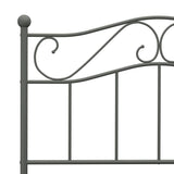 ZNTS 284530 Bed Frame without Mattress Grey Metal 90x200 cm