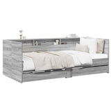 Bed Frame with Storage Grey Sonoma 80 x 200 cm Engineered Wood 3429641