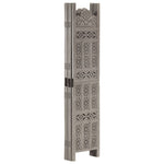 ZNTS Hand carved 5-Panel Room Divider Grey 200x165 cm Solid Mango Wood 285323