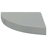 Floating Corner Shelves 4 pcs High Gloss Grey 25x25x3.8 cm MDF 323894