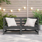 Garden Corner Sofas 2 pcs Grey Solid Wood Pine 805677