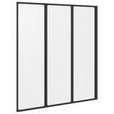 Foldable Shower Screen Black and Full Frost 132 x 2 x 140 cm 42039805