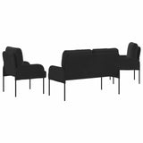 Sofa Sets with Cushion 3 pcs Black 115 x 56 x 80 cm Plywood 3406222