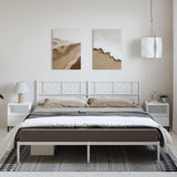 Metal Bed Frame without Mattress with Headboard White 193x203cm 372234