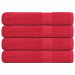 Towels 4 pcs Red 100x200 cm 360 gsm 100% Cotton 136939