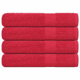 Towels 4 pcs Red 100x200 cm 360 gsm 100% Cotton 136939