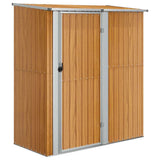 Garden Shed 180.5x97x209.5 cm Galvanised Steel Wooden Look 150906
