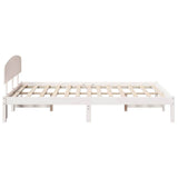 Bed Frame with Headboard White 120 x 200 cm Solid Pine Wood 872066