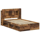 Bed Frame with Storage Old Wood 120 x 200 cm Engineered Wood 3433474