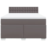 Box Spring Bed with Mattress Grey 140x190 cm Faux Leather 3286122