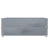 ZNTS Garden Planter Grey 100x100 cm Solid Wood Pine 3295401