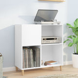Record Cabinet White 84.5x38x89 cm Engineered Wood 831989