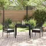 Garden Dining Set 3 pcs Black Poly rattan 3334855