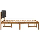 Bed Frame with Upholstered Headboard Natural and Dark Grey 3425355