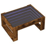 Coffee Table with Infinity LED Smoked Oak 70x53x30 cm 847634