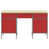 Work Cabinet 3 pcs Red and Grey Engineered Wood and Steel 3321375