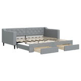 Daybed with Trundle&Drawers without Mattress Light Grey 90x190 cm Single 3197499