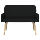 2 Seater Sofa with Solid Wood Legs 2-Seater Black Linen Fabric 42051032