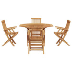 Garden Dining Set Folding 5 pcs Brown Solid Teak wood 3385972