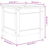 Garden Planter Grey 40x40x39 cm Solid Wood Pine 825249