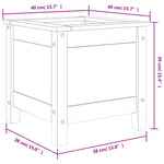 ZNTS Garden Planter White 40x40x39 cm Solid Wood Pine 825248