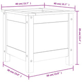 ZNTS Garden Planter White 40x40x39 cm Solid Wood Pine 825248