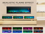 1800W 15-40&degC Adjustable Flame Glass Panel Convector Heater, 127cm T3398P378795