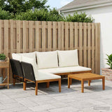 5 pcs Solid Acacia Wood & Rope Natural 3407729